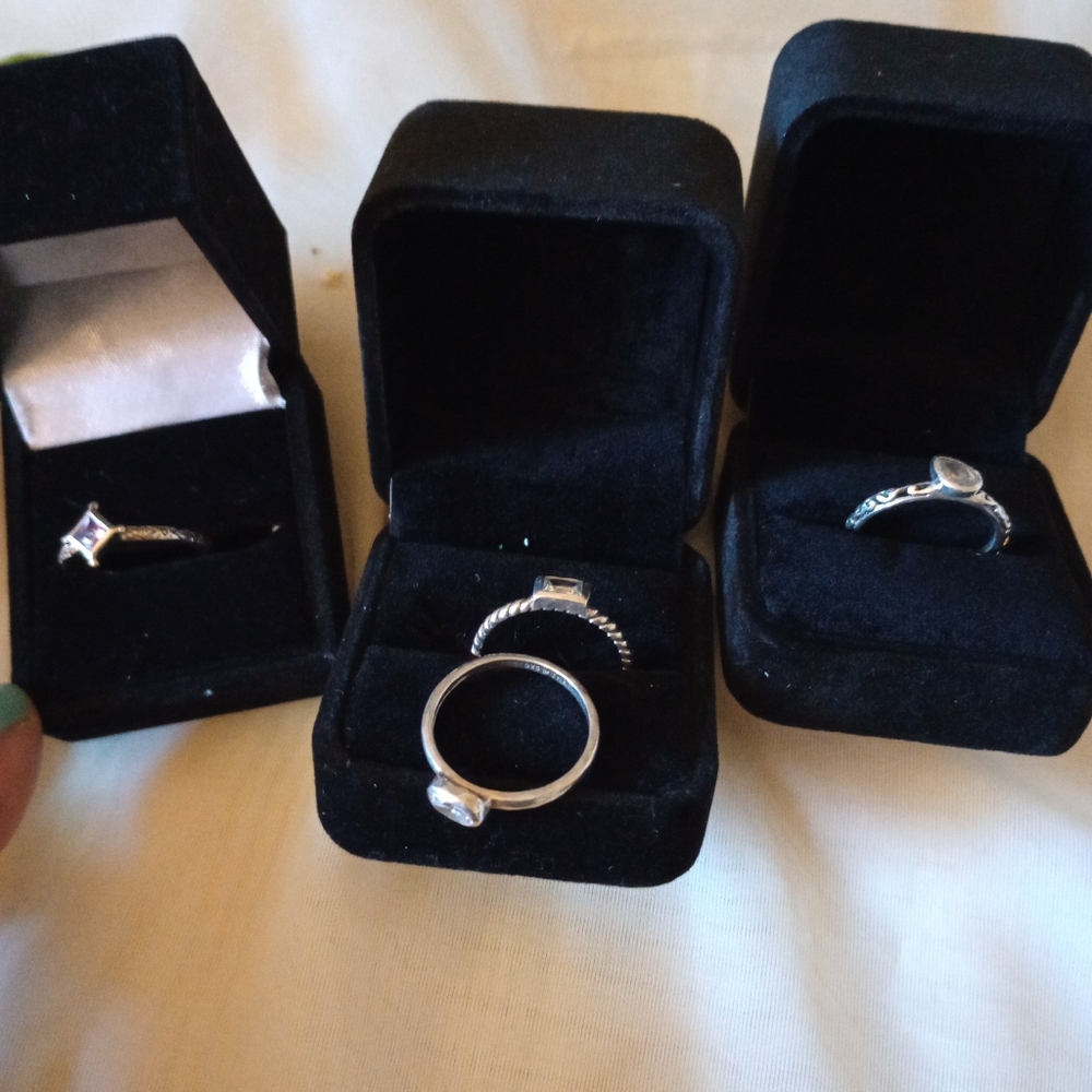 THAI Vintage Sterling Silver Stackable Rings Size 8